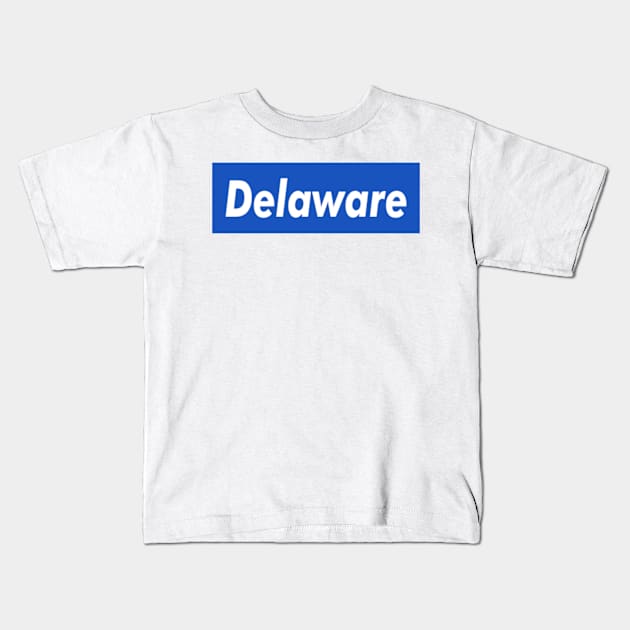 Delaware Box Logo Kids T-Shirt by ART BY IIPRATMO